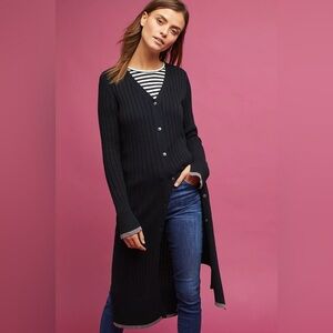 Michael Stars Long Ribbed Cardigan with brow details xs